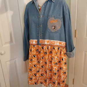 2575 Size 1X Port & Company Upcycle Vol's Jean Tunic